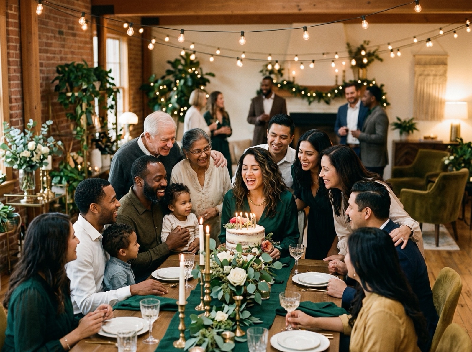 The community clubhouse set for a party